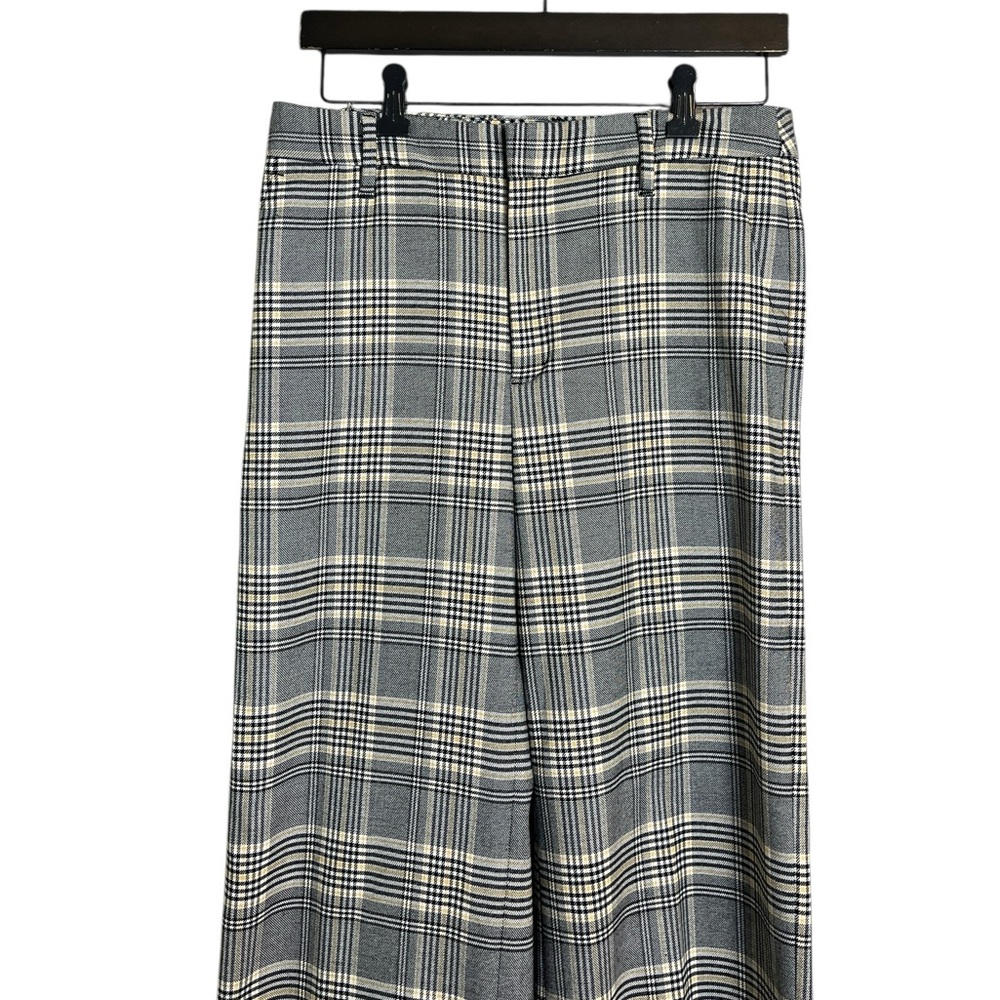 Banana Republic Black White and Yellow Plaid Everybody Wide Leg Cropped Pants 4 - Picture 4 of 11
